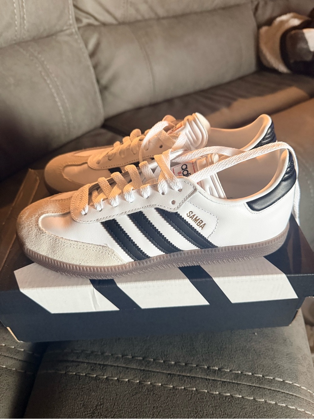 adidas Samba Sneakers - White with Black Stripes